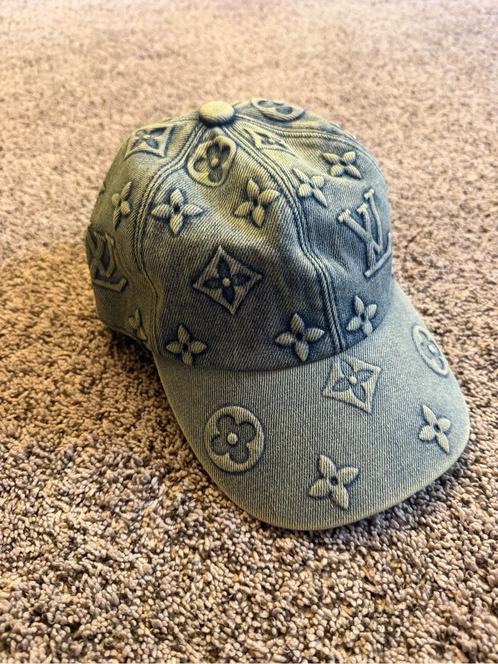 Louis Vuitton Embossed Denim Cap - Blue